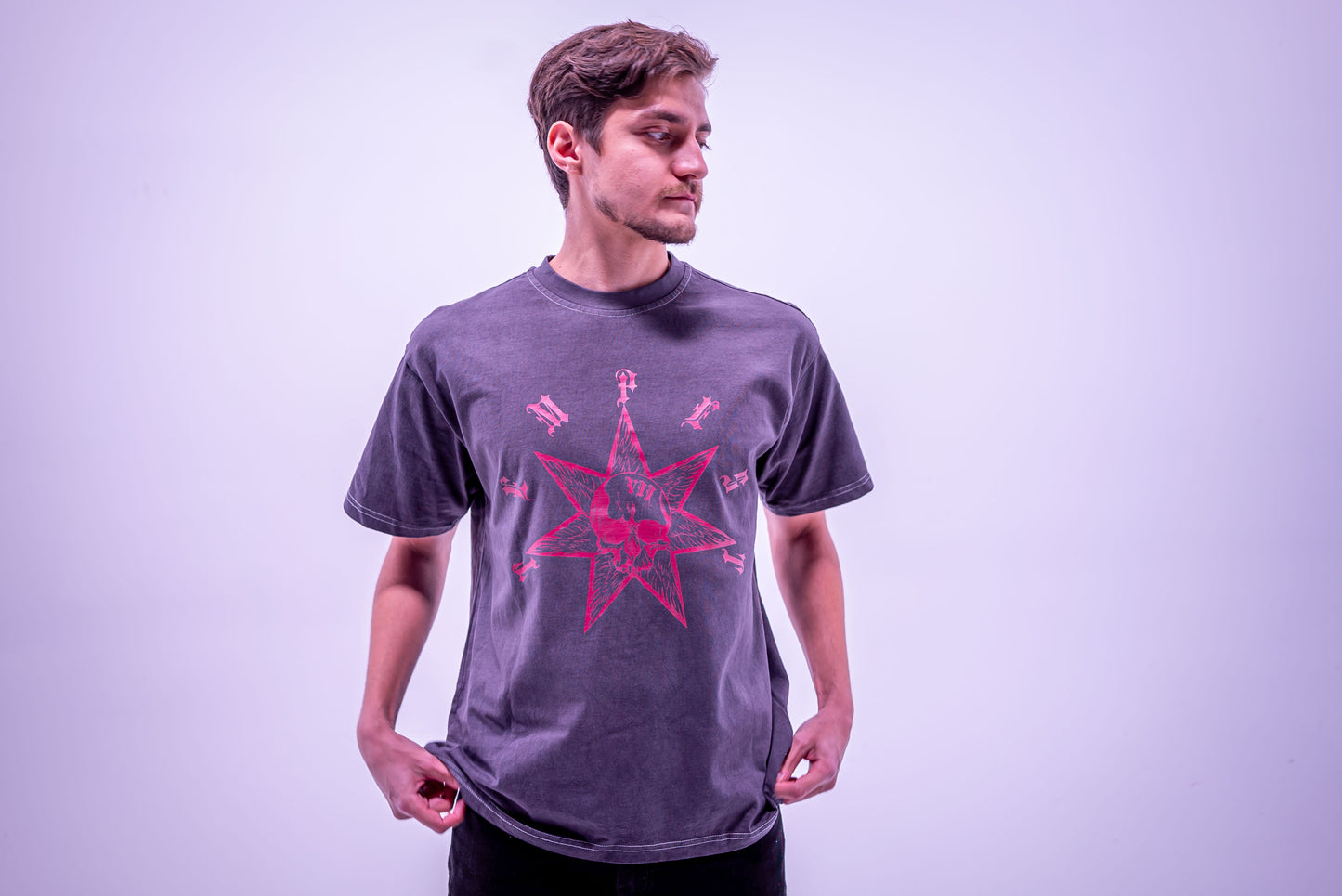 DENDROGRAM HAND DYED TEE / CHARCOAL