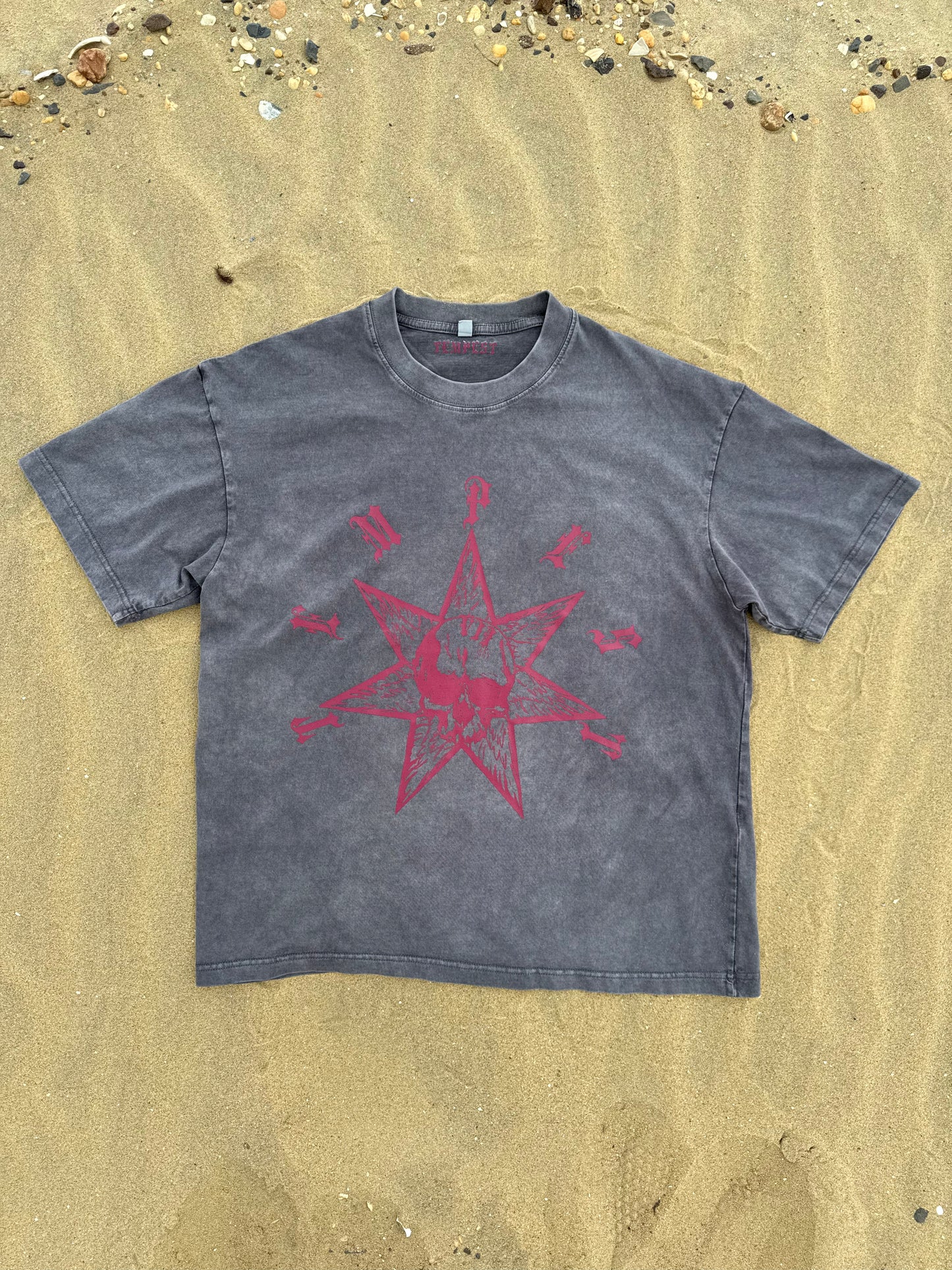 DENDROGRAM HAND DYED TEE / CHARCOAL