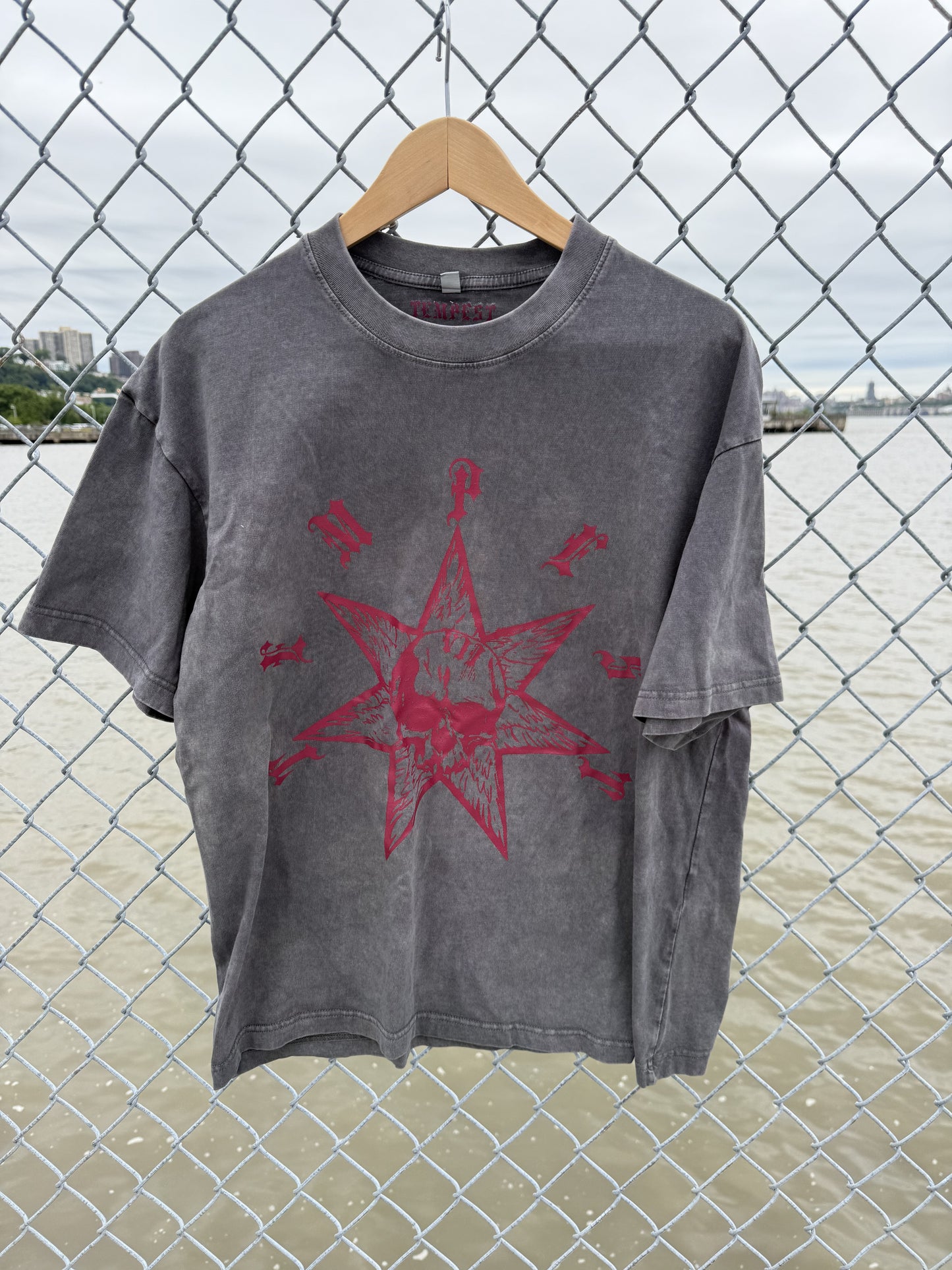DENDROGRAM HAND DYED TEE / CHARCOAL
