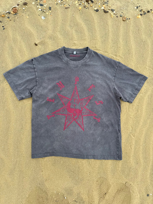 DENDROGRAM HAND DYED TEE / CHARCOAL