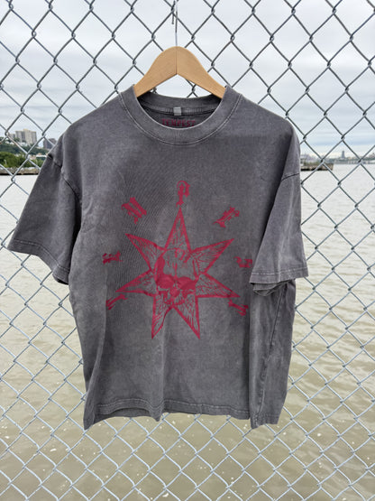DENDROGRAM HAND DYED TEE / CHARCOAL